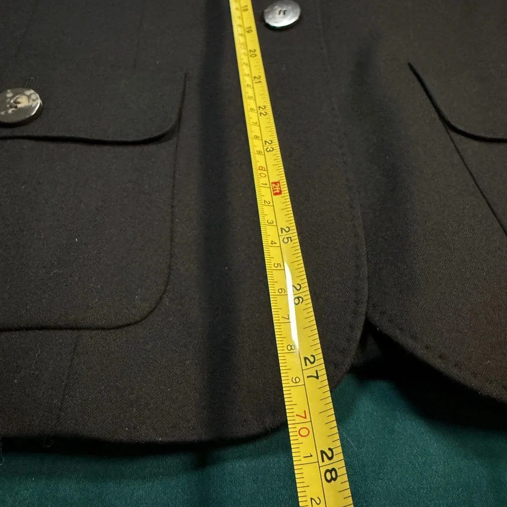 Talbots Women's Black Wool Blend Blazer Jacket Size 10 Front‎ Pockets Italy